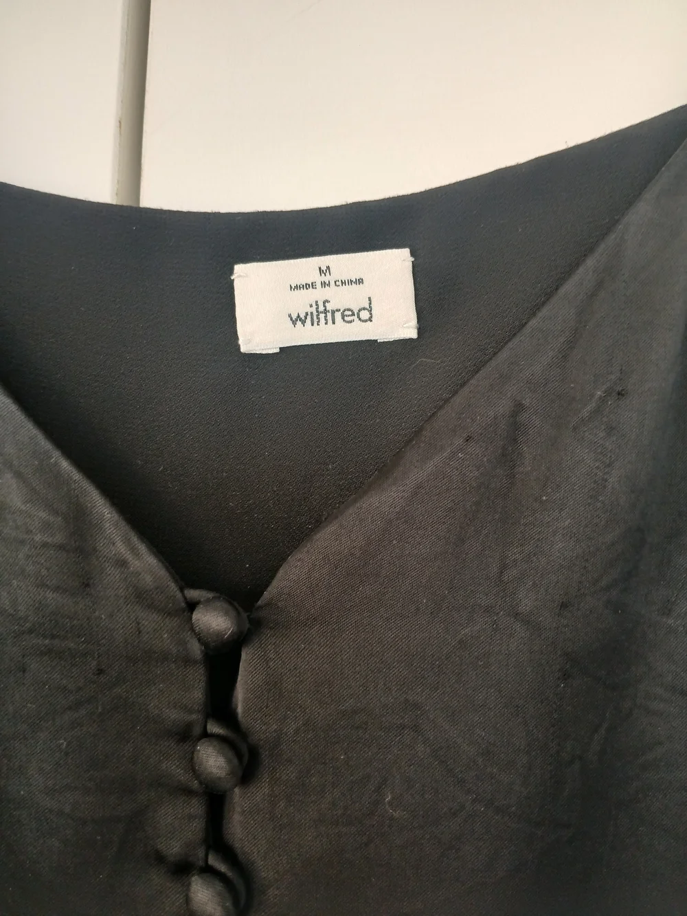 Wilfred Black Satin Button-Front Cami - Picture 3 of 4